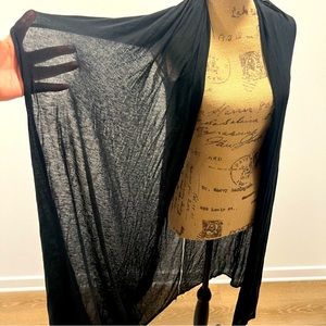 The Row Black Floor Length Cardigan Vest O/S